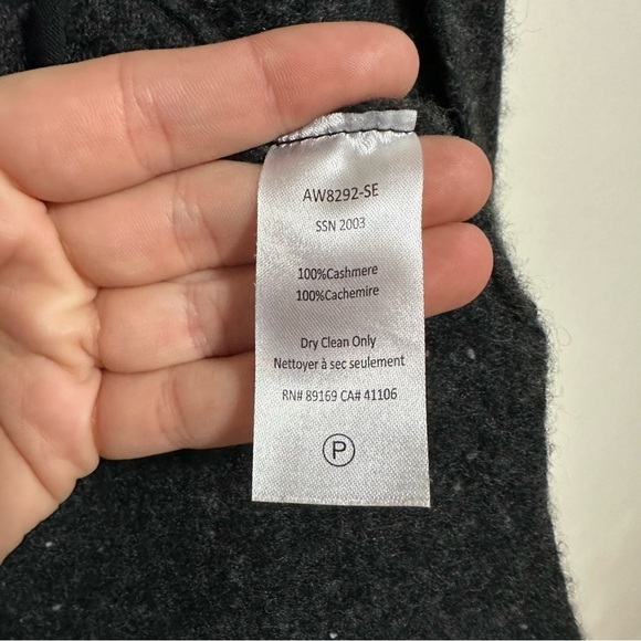 ATM Cashmere Open Front Cardigan Sweater in Grey Donegal - Picture 2 of 7